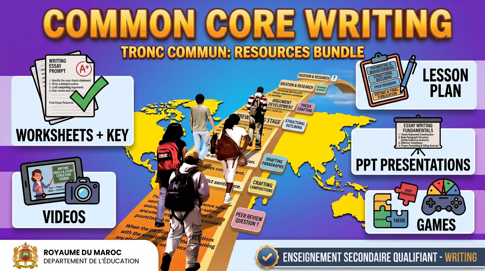 Common core Writing (Worksheets + Key, Videos, Lesson Plan, PPT, Games)
