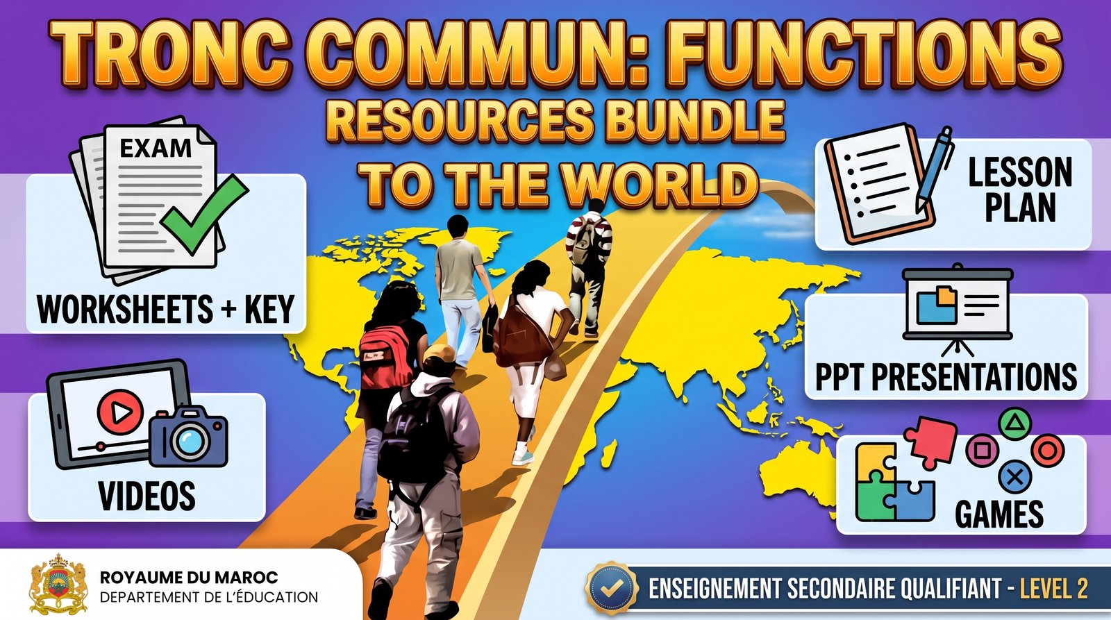 Common core Functions (Worksheets + Key, Videos, Lesson Plan, PPT, Games)
